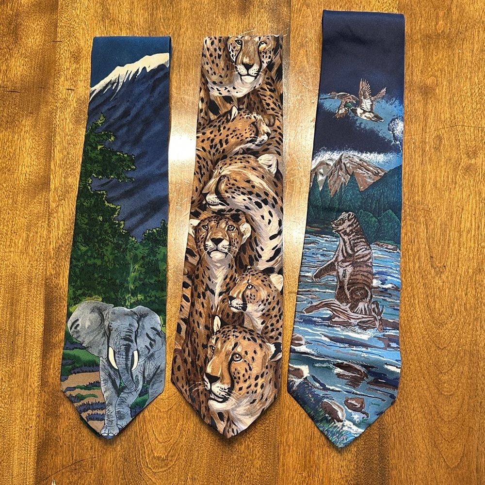 World Wildlife Fund Ducks Unlimited Men's Collection of 3 Ties